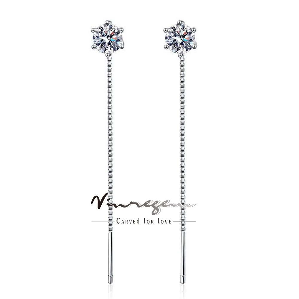 

Vinregem 18K Gold Plated 2CT VVS1 GRA Moissanite Diamond Tested Tassel Earrings for Women 925 Sterling Silver Jewelry Wholesale