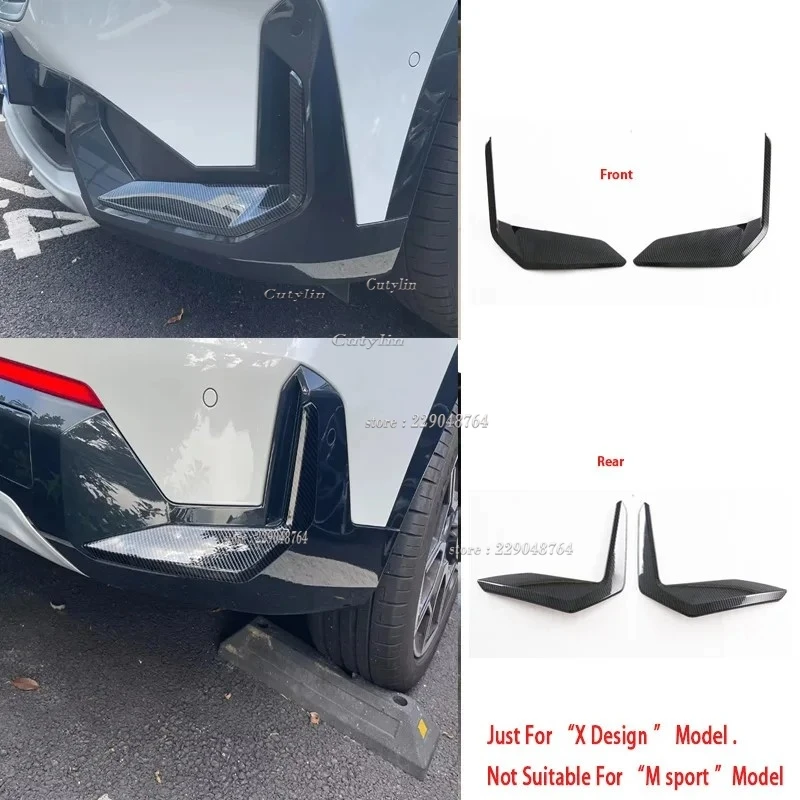 

For BMW X1 U11 x Design 2023 2024 ABS carbon fiber Car Front Rear Blade Trim Light Eyebrow Wind Knife Bumper Cover Sticker