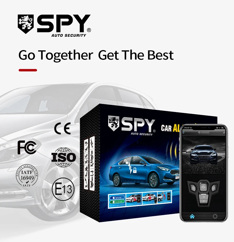 1-Way Car Antitheft Safety Alarm One-click start Auto Security System Remote Control Car Lock SPY App control bluetooth