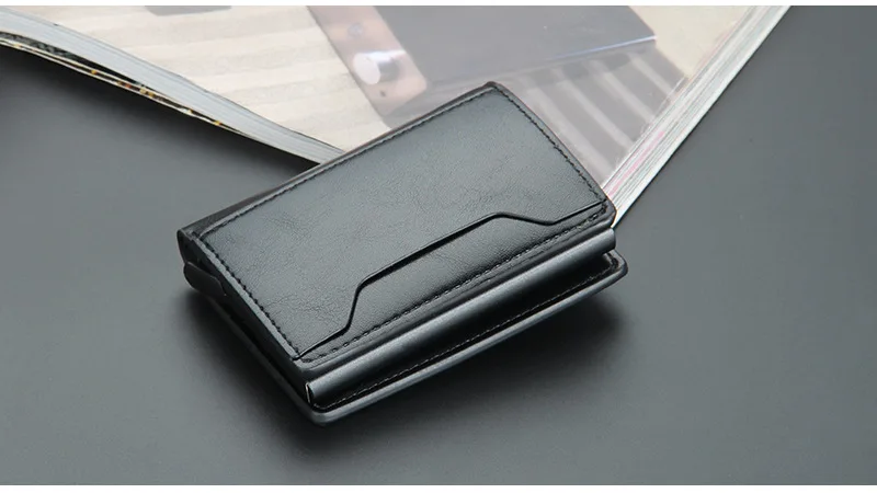 Business Magnetic Card Solt Case for Magsafe Functions Phone Case Card Holder Wallet Luxury PU Leather Men Slim Purses Pocket