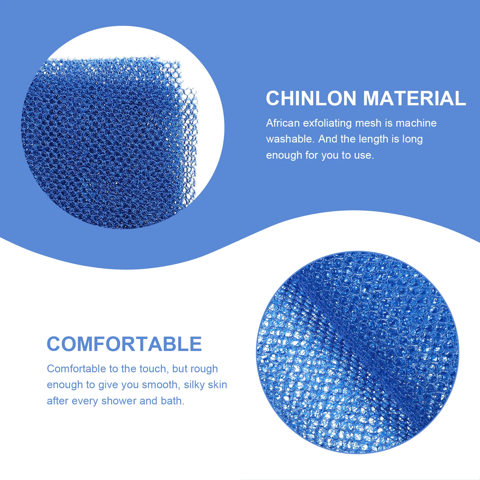 

2Pcs Comfortable Exfoliating Mesh African Bath Brush Back Scrubber Body Washcloth Skin Cleanser