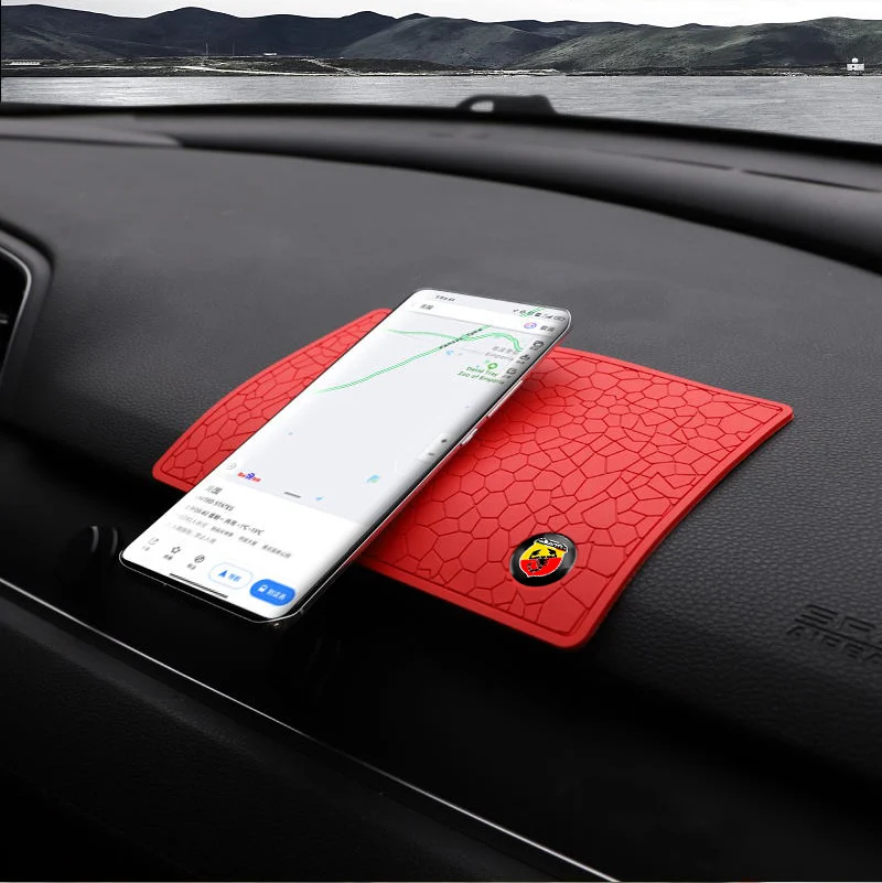 PVC Car Dashboard Anti Slip Mat Silicone Pad Accessories For Fiat Abarth 500e Panda Tipo FR Argo Freemont Viaggio Bravo Punto