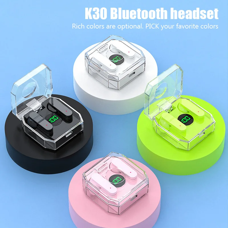 K30 TWS Wireless Bluetooth Earphones HiFi Sound Stereo Headset 5.3 Touch Control Noise Reduction LED Digital Display Headset