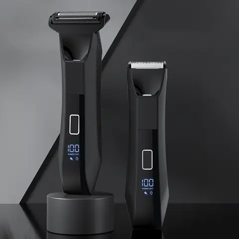 2 in 1 전기 바디 헤어 트리머 남성과 여성을위한 전신 방수 이발 면도기 개인 음모 다리 헤어 가위 Best5