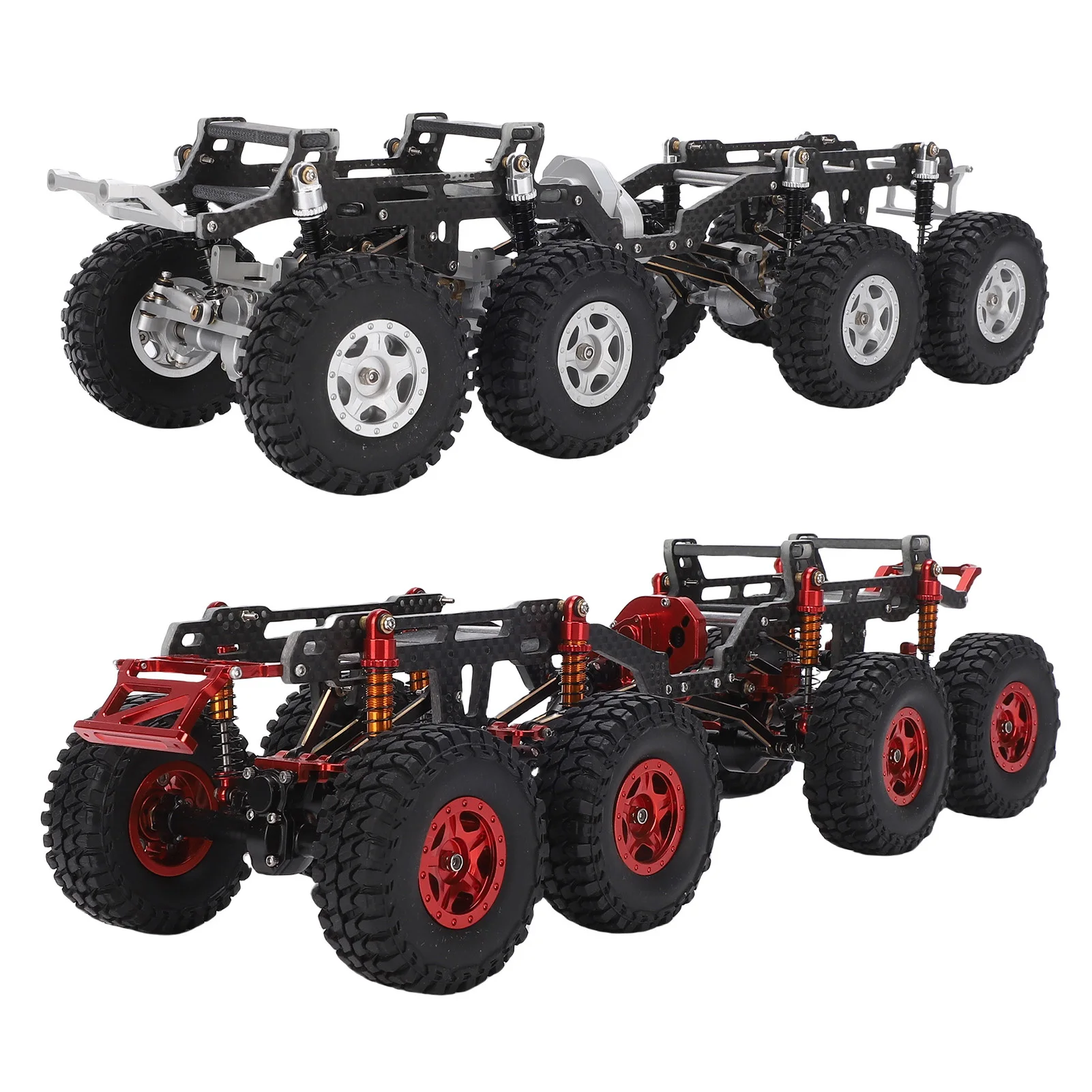 โครงรถคาร์บอนไฟเบอร์สำหรับเปลี่ยนในรถบังคับวิทยุ Axial SCX24 8x8 ชุดดัดแปลงโครงรถแบบศูนย์ถ่วงต่ำ