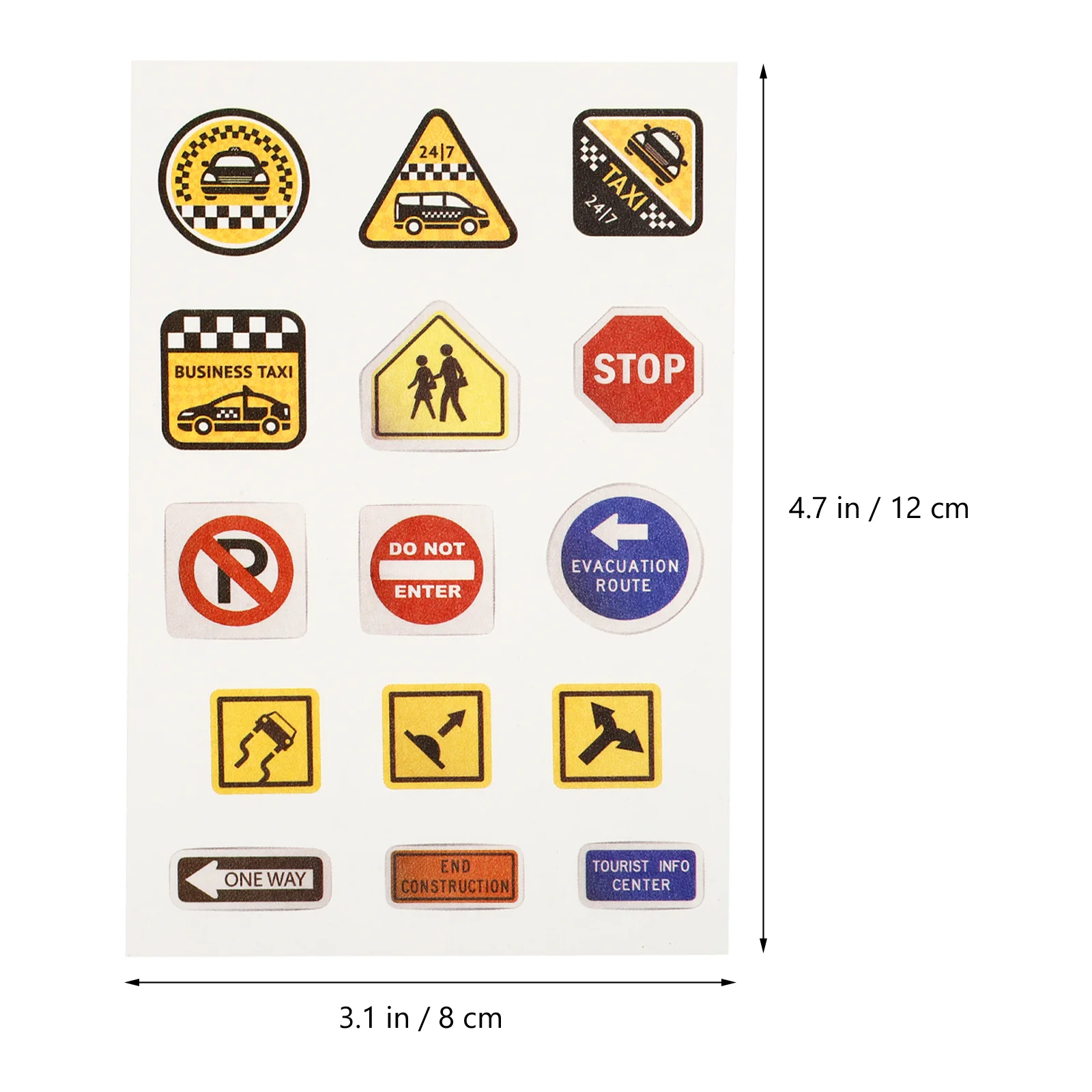 Autocollants de panneau de signalisation pour surface dure, autocollants de route AV pratiques, papier adhésif, applique, 10 feuilles