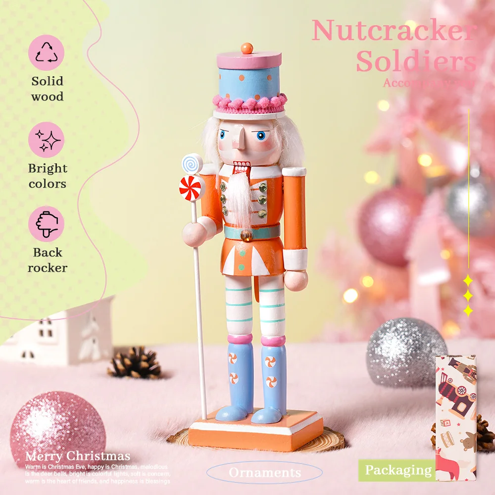 25 cm Nussknacker-Soldatenfigur, handgefertigte Süßigkeiten-Soldatenpuppe, Schreibtischdeko, Heim- und Bürodekoration, Weihnachts- und Neujahrsdekoration, Geschenk – Detail 4