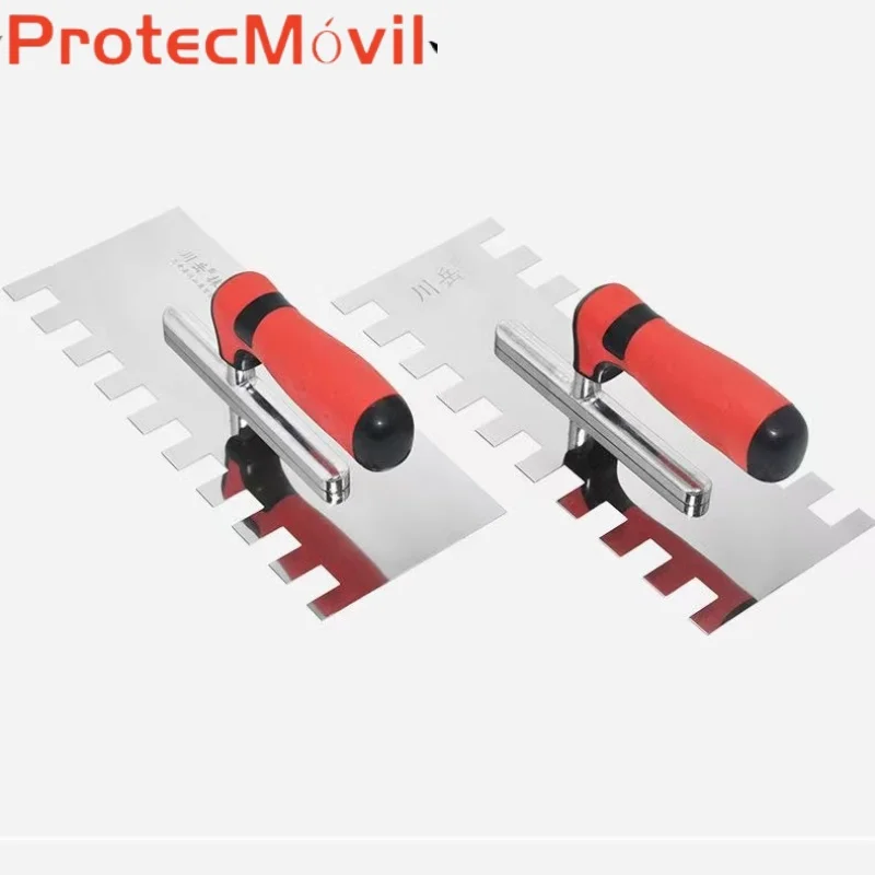 

Square Tooth Notched Trowel - Manganese Steel Plastering Tool for Tile Adhesive Application, Masonry Work & Wall Plastering