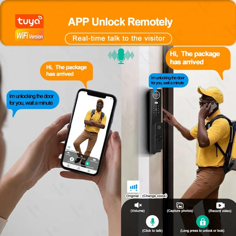 Kunci Kartu Pengenalan Wajah 3D Zigbee Palm Vein Elektronik Sidik Jari Otomatis Kunci Pintu Pintar Wifi untuk Rumah Hotel Apartemen