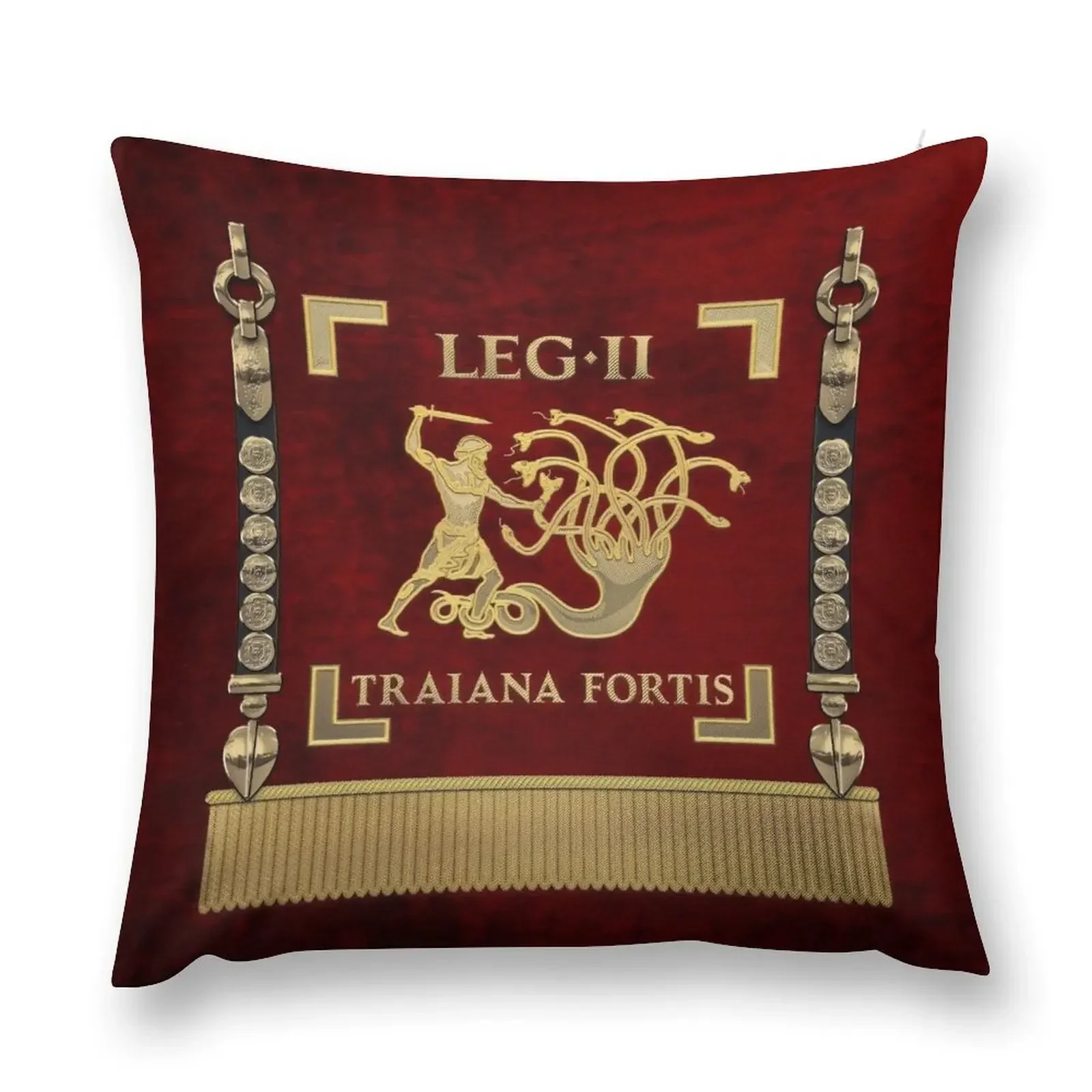 

Standard of the Trajan's Second Legion - Vexillum of The Legio II Traiana Fortis Throw Pillow Covers For Sofas pillow