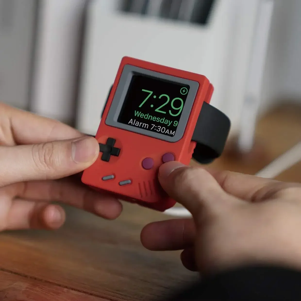 Uchwyt na biurko do Apple Watch Ultra Stojak z ładowarką Retro Komputerowa podstawa ładująca do iWatch 10 9 8 7 6 5 4 3 SE Silikon