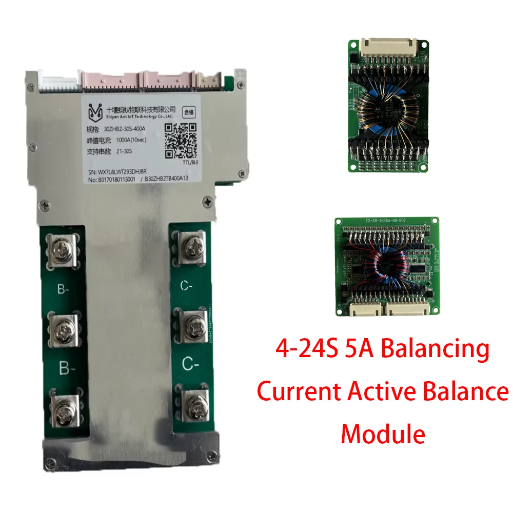 Smart BMS Series 21-30S 400A (Peak 1000A) BT Standard Version 400A with 4-24S 5A Active Balance Module
