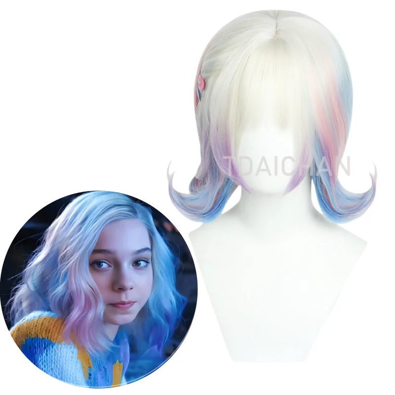 Peluca de Cosplay Enid Sinclair, familia Addams, miércoles 2, disfraz de Carnaval de Halloween, peluca para mujer y niña, horquilla gratis