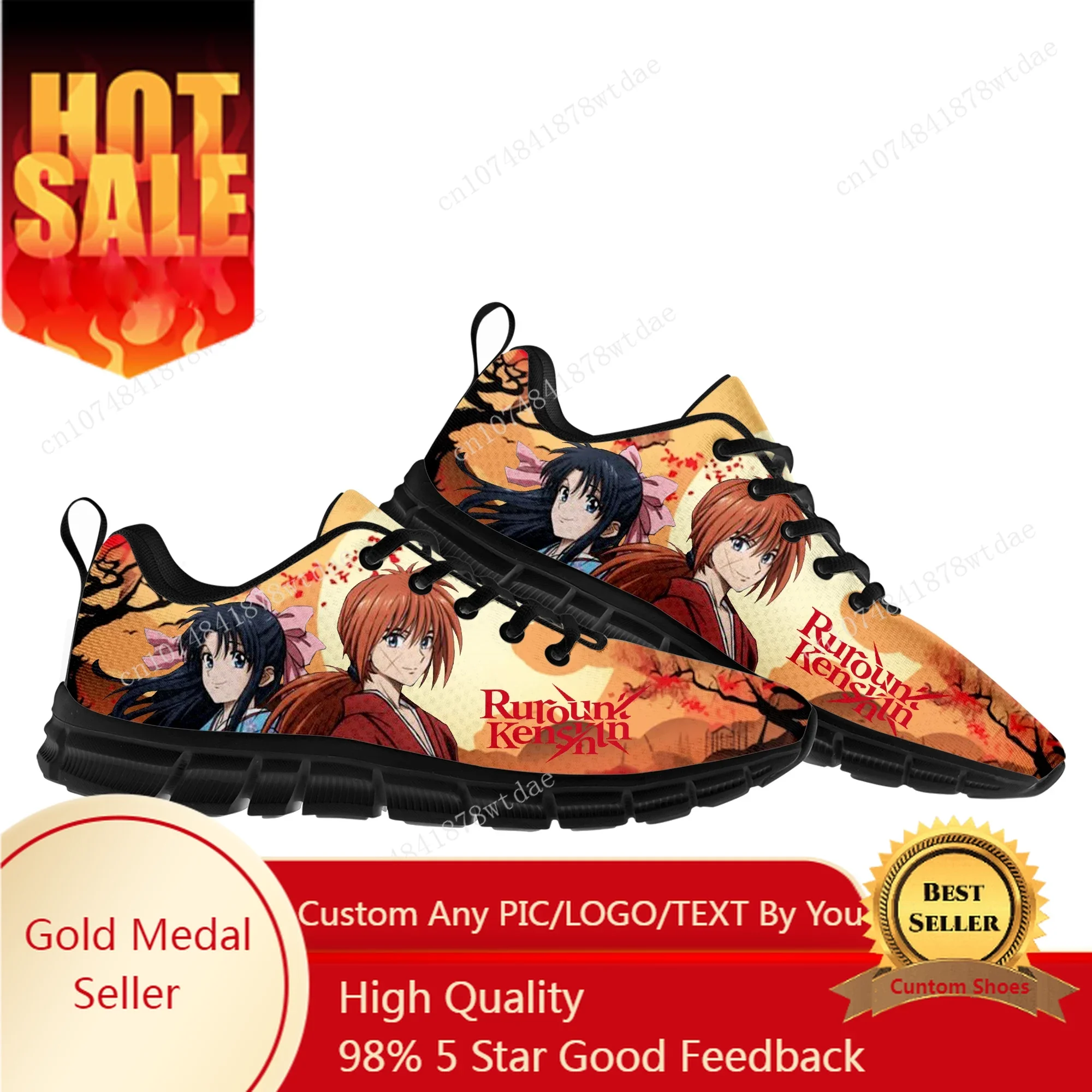 

Rurouni Kenshin Himura Sports Shoes Mens Womens Teenager Kids Children Sneakers High Quality Anime Cartoon Sneaker Custom Shoe