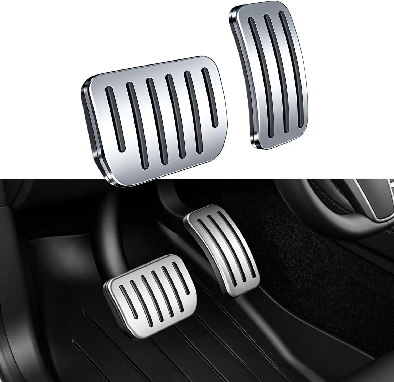 For Tesla Model Y YL Juniper 2025 2026 Model 3 Highland Launch Upgrade Foot Rest Cover Brake Pedal Pads Accelerator Anti Slip