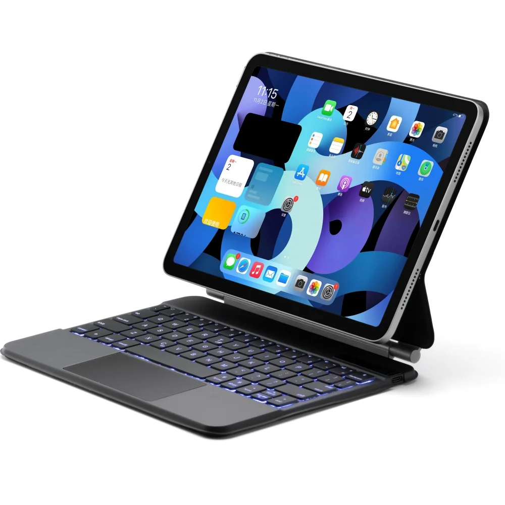 لوحة مفاتيح سحرية لجهاز iPad Air 11 13 M3 M2 M4 Pro 12.9 Pro 11 Air 4 5 10.9 "Smart Pogo Pin اتصال مباشر بإضاءة خلفية متعددة اللمس #2