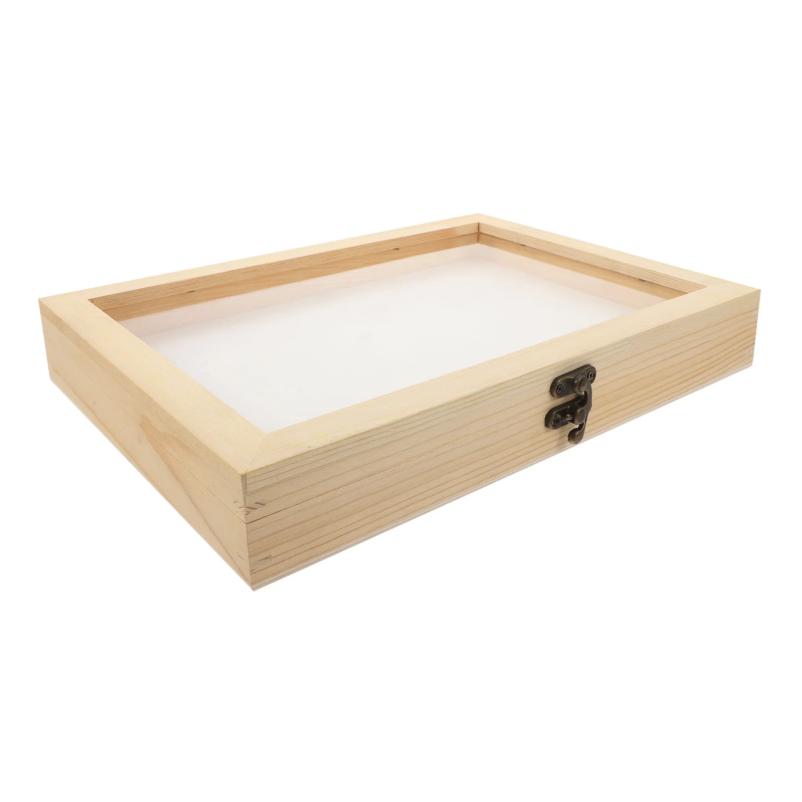 

Box Unfinished Wooden Clear Top Eva Board Specimen Display Case Insect Showcase Pine Wood Keepsake Home Decor