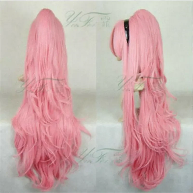 New ladies girl wig Dark Pink Cosplay Long Curly Wavy Clip On Ponytail