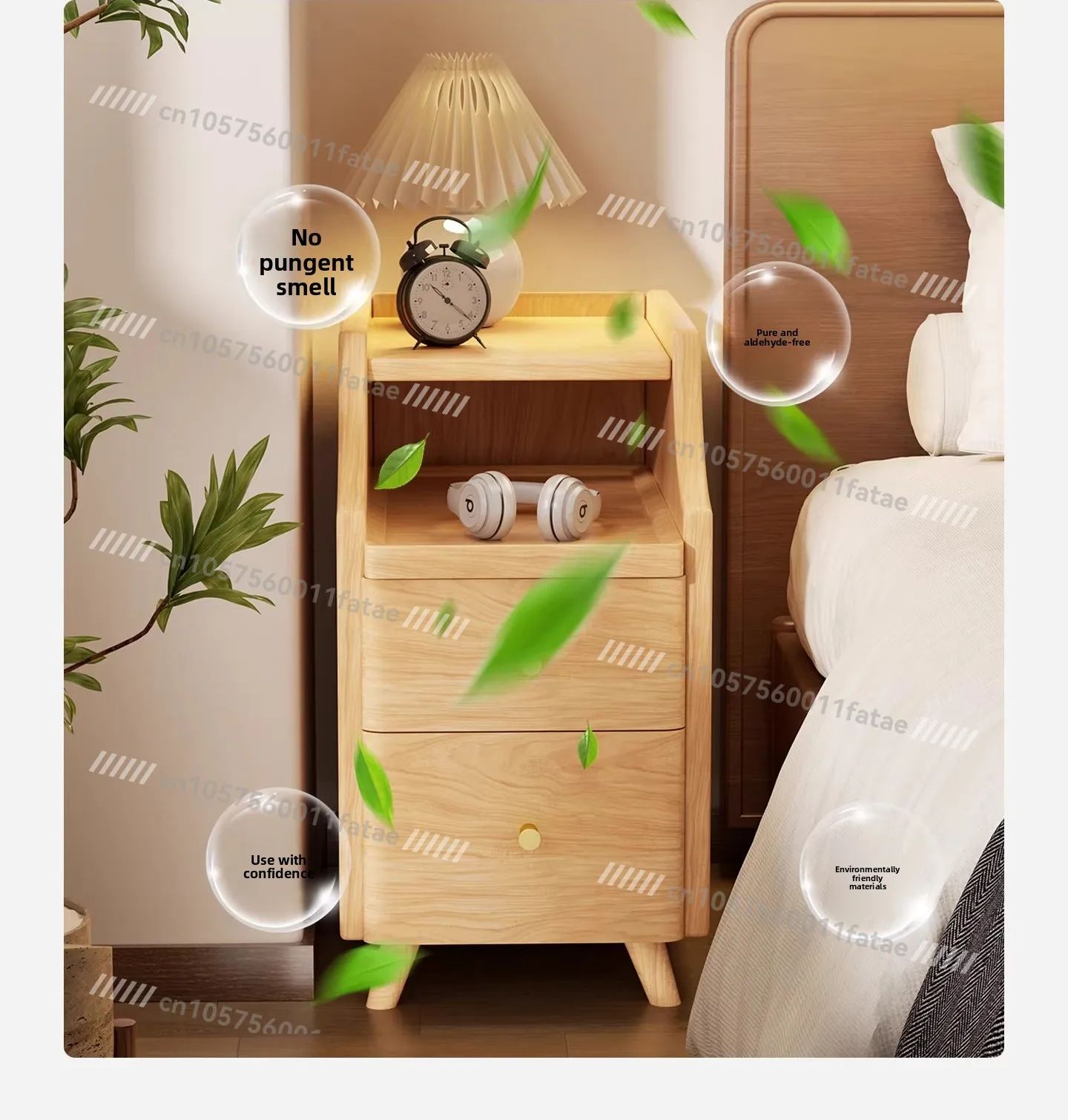 Extremely Narrow Bedside Table, Solid Wood Storage Cabinet for Home Bedroom, Small Bedside Simple Storage Cabinet