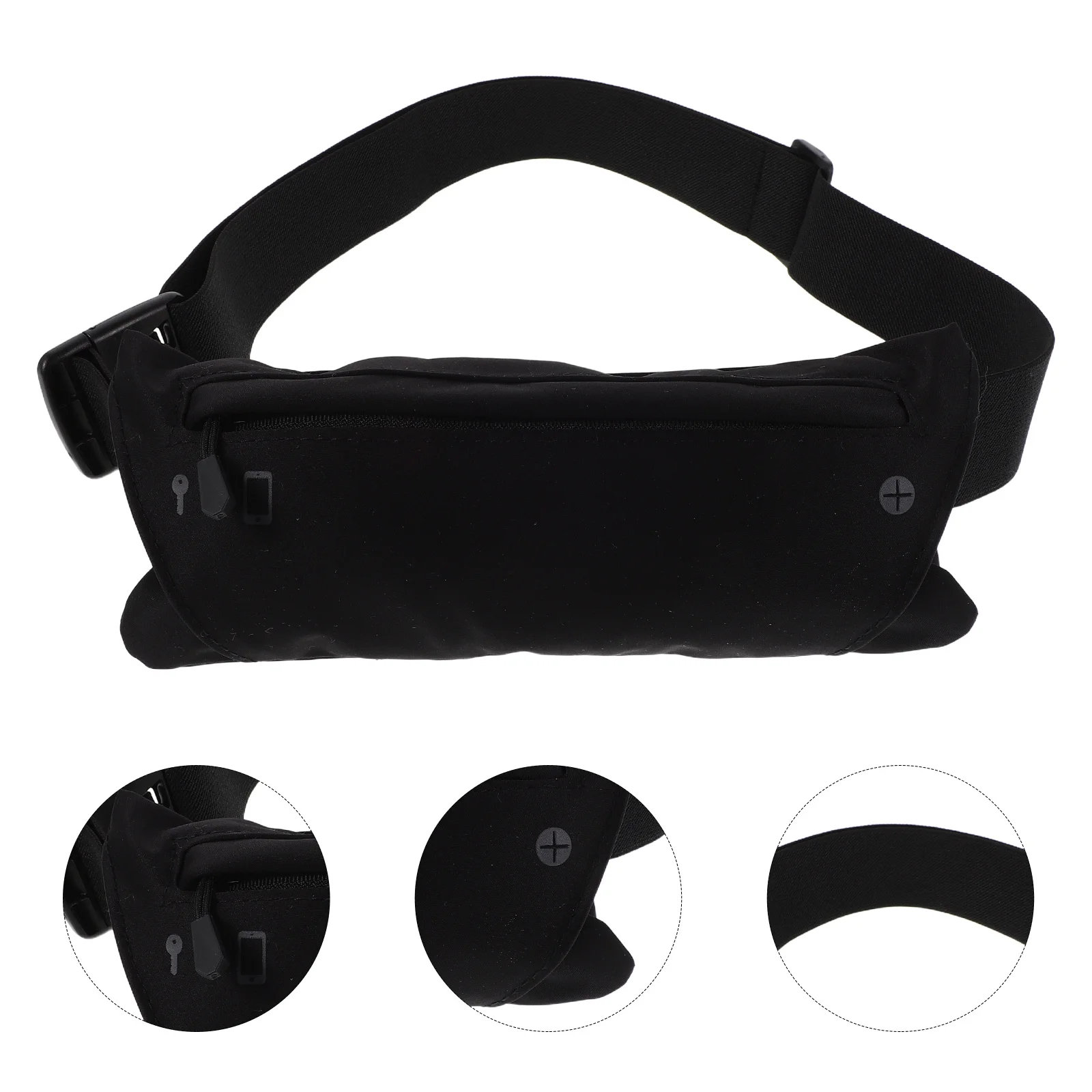 

Outdoor Running Waist Pack Slim Crossbody Chest Bag Black Phone Pouch for Hiking Jogging Unisex Sports Belt Bag Waterproof