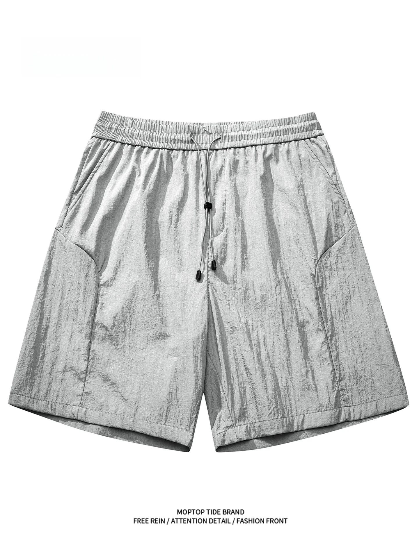 

MMOPTOP Men's Short Pants Summer Elastic Waist Drawstring Casual Quick Dry Loose Breathable Sporty Wide Leg Five-Quarter Trou...