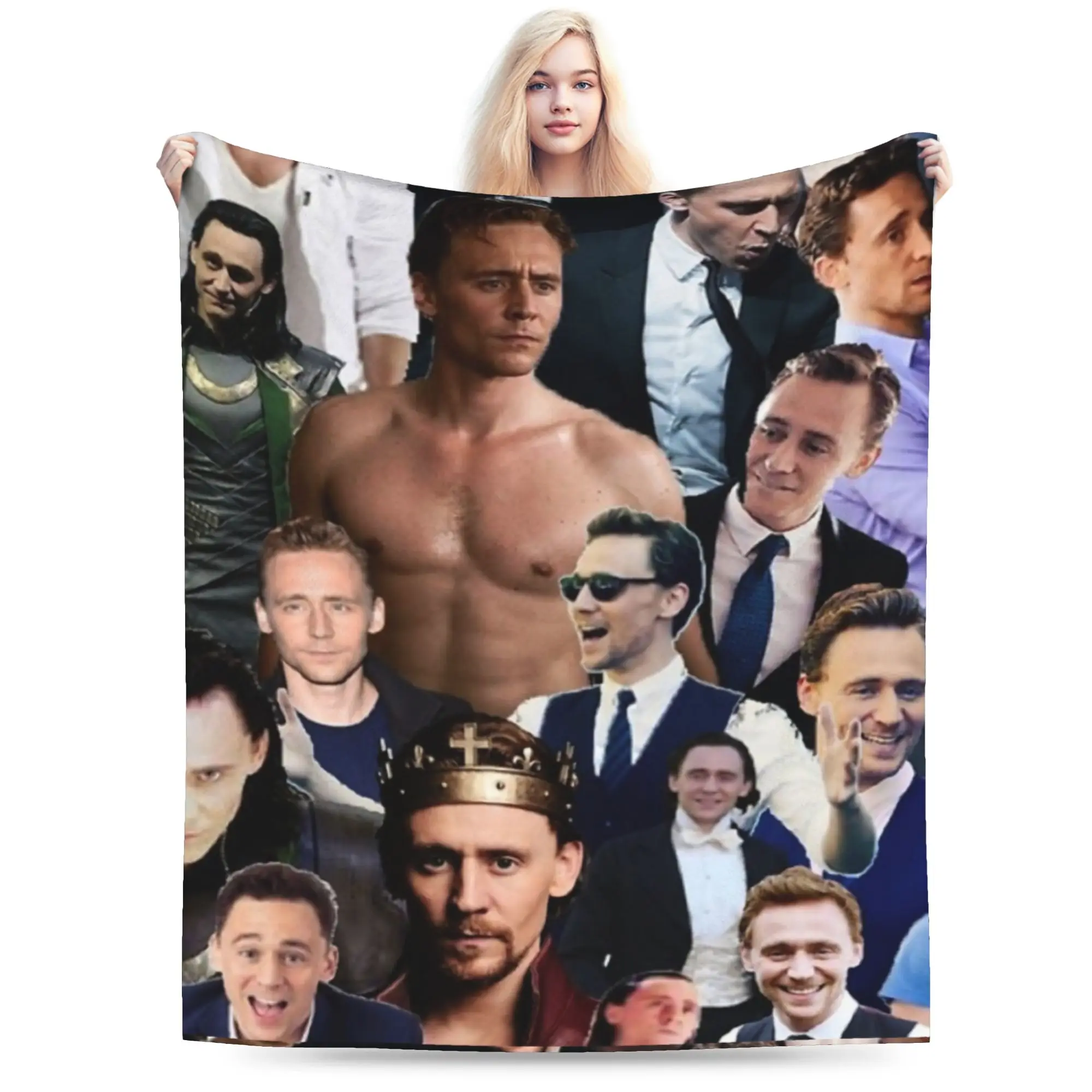 Custom Tom Hiddleston Blanket Warm Fleece Soft Flannel Actor Throw Blankets for Bedding Couch Home Spring Autumn