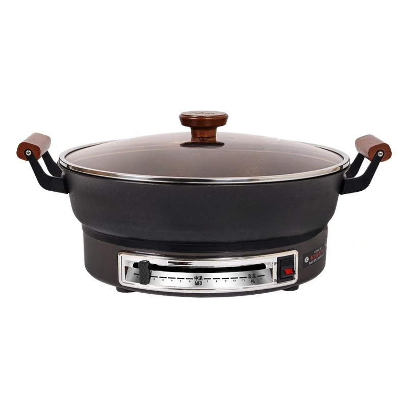 

Electric frying pan, multi-functional integrated household walnut electric frying pan, multi-functional, free steamer