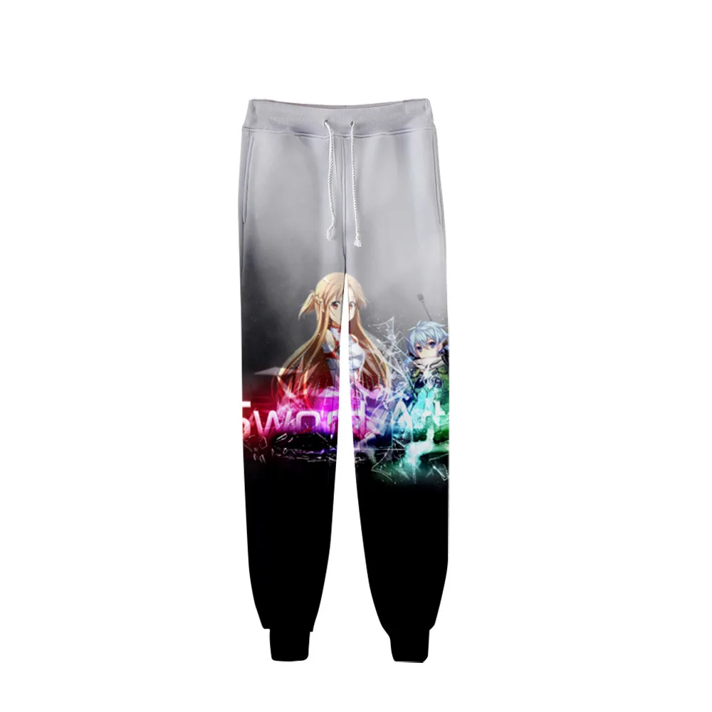 

Hip Hop Popular Comfortable SAO Sword Art Online Cosplay Sweat Pants Elastic Band Slim Joggers Pants Trousers Sweatpant