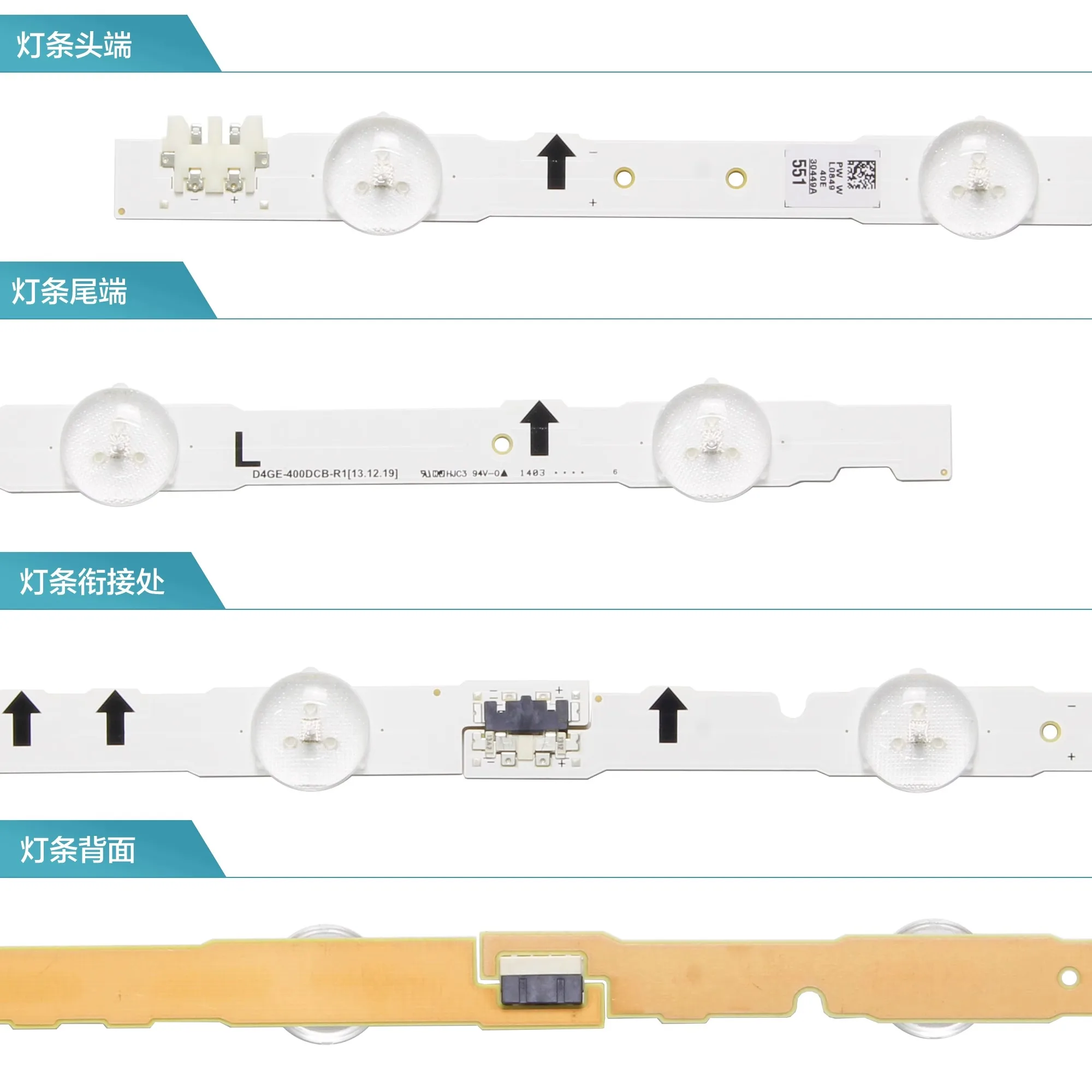 Imagem -02 - Conjunto de tv Led Kit 10 Barrampos Un40j5500 6400 5300