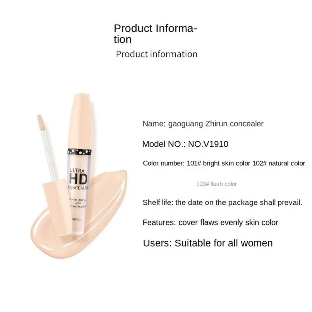 Crème d'ombre hydratante imperméable pour femme, fond de teint liquide éclaircissant pour le visage, couverture complète lisse, surligneurs de contour du visage