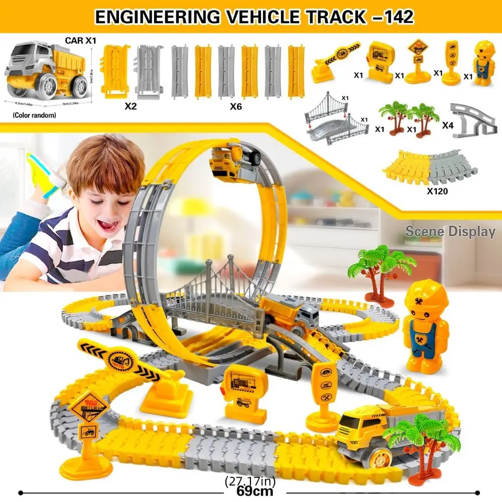 Pista de escalada carro trem brinquedos quebra-cabeça brinquedos vagão elétrico brinquedo educacional anti-gravidade