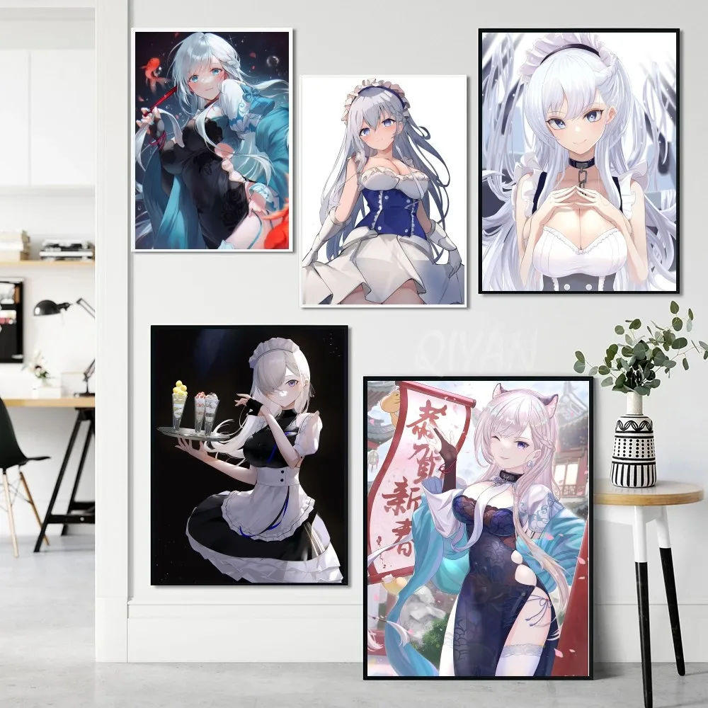 Anime Game Azur Lane Belfast Poster Paper Print Home Living Room Bedroom Entrance Bar Restaurant Cafe Art Painting Decoration