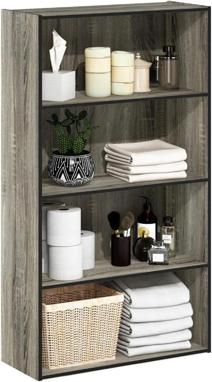 4 Tier Open Shelf, French Oak Grey