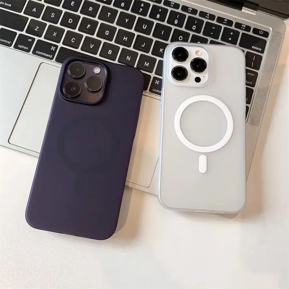 Matte Ultra-Thin for Magsafe Case For iPhone 15 16 14 11 12 13 Pro Max Plus Magnetic Wireless Charger Hard PC Translucent Cover