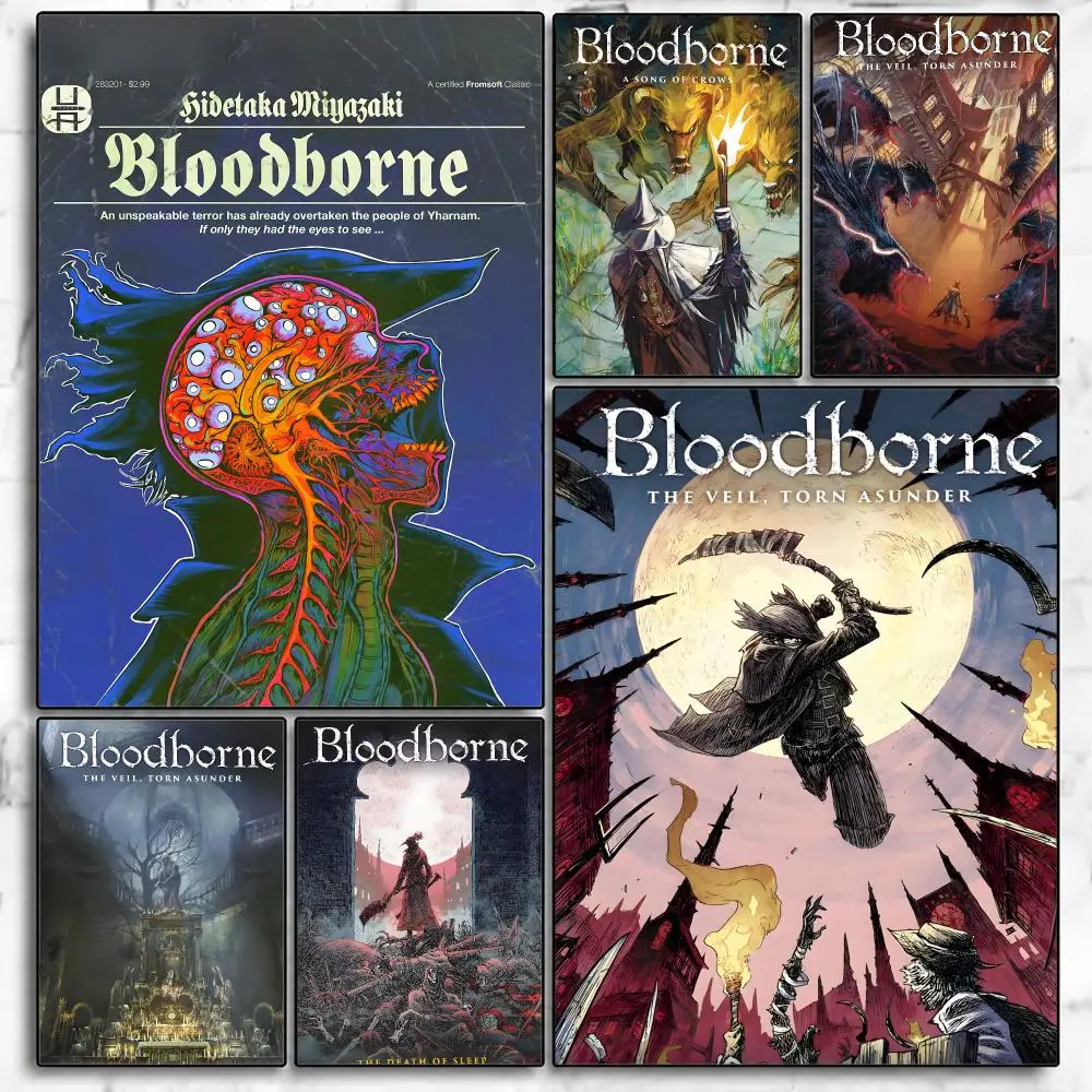 Game Bloodborne Poster Poster Room Wall Art Decor Waterproof Stickers For Home Bar Bedroom Decoration