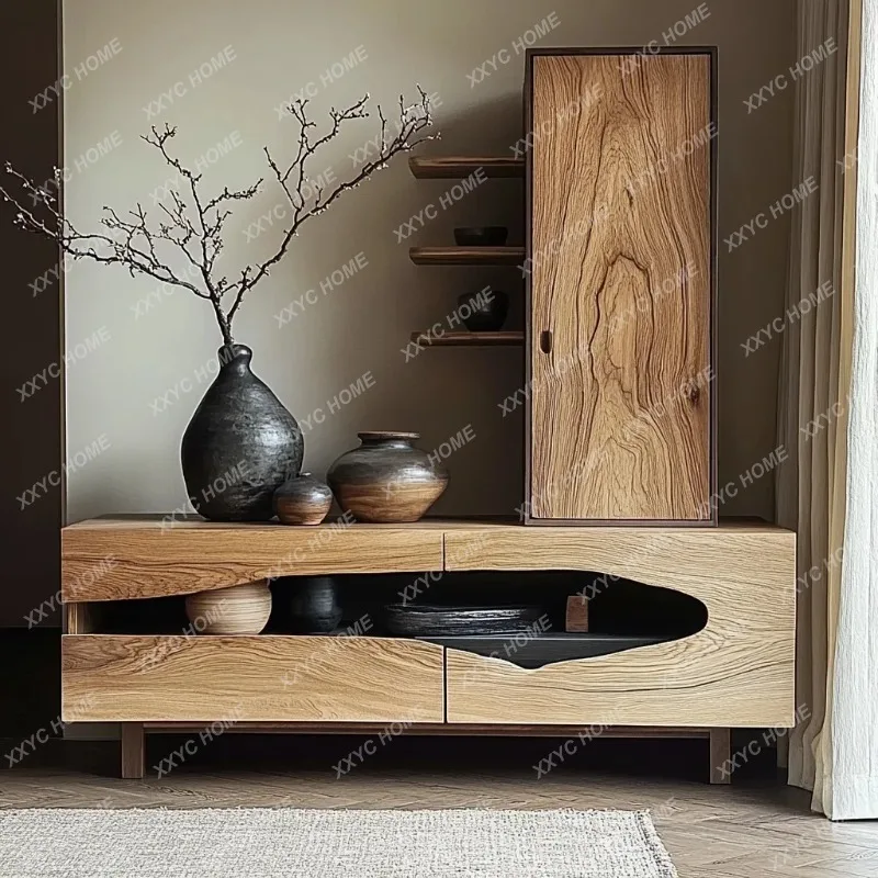 XX Style Bookshelf Storage Bedroom Entryway Cabinet Coffee Table Set Vintage TV Cabinet
