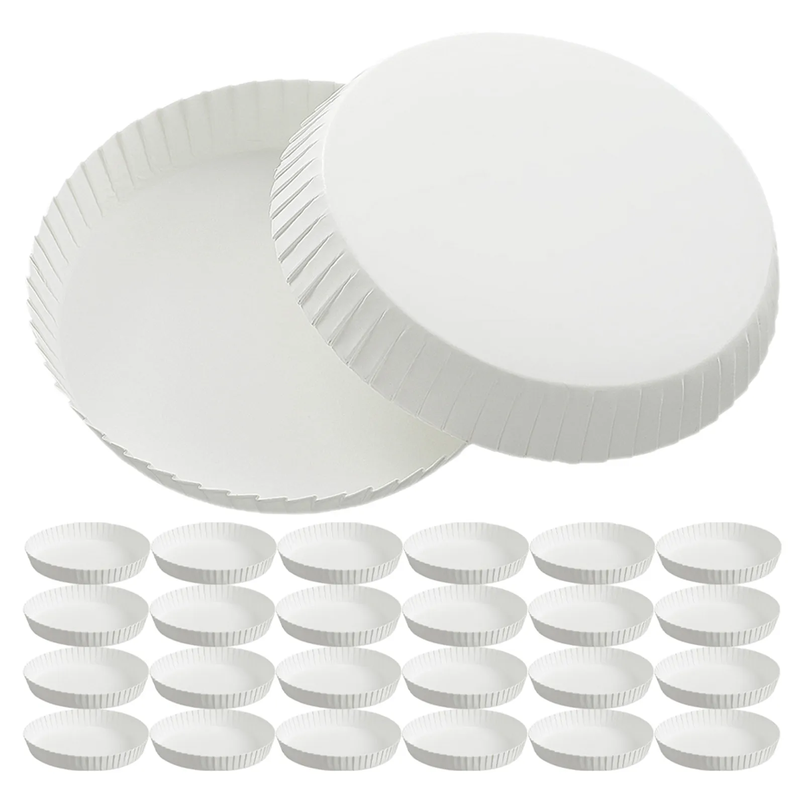 200Pcs Disposable Paper Cup Lid Ribbed Edge Hot Coffee Cup Cover Party Wedding Halloween Christmas Home Cafe Ktv Glassware Spill