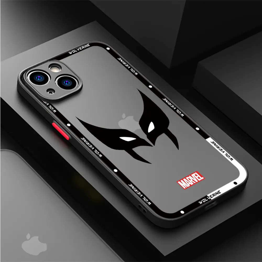 Marvel Deadpool Wolverine Case for Apple iPhone XS Max 13 Mini 15ProMax 14 Pro XR 7 8 Plus 11 Pro SE 12 Luxury Matte Cover