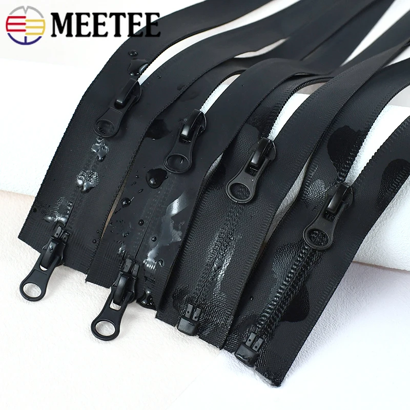 Meetee 2Pcs 60-100cm 5# Waterproof Nylon Zipper Double/Single Sliders Bag Clothing Invisible Zips Repair DIY Sewing Accessories