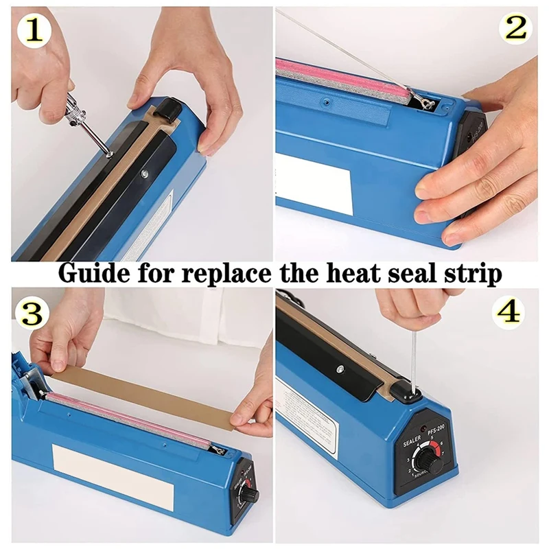 Impulse Sealer Replacement Parts Heat Seal Strips PTFE Tapes Sealer Replacement Elements 6 Pack