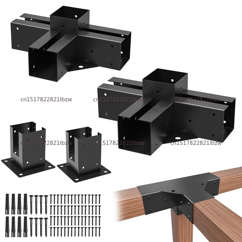 Lumber,DIY Pergola Brackets Suitable Heavy Alloy Steel Pergola Kit With 3-Way Brackets For 4