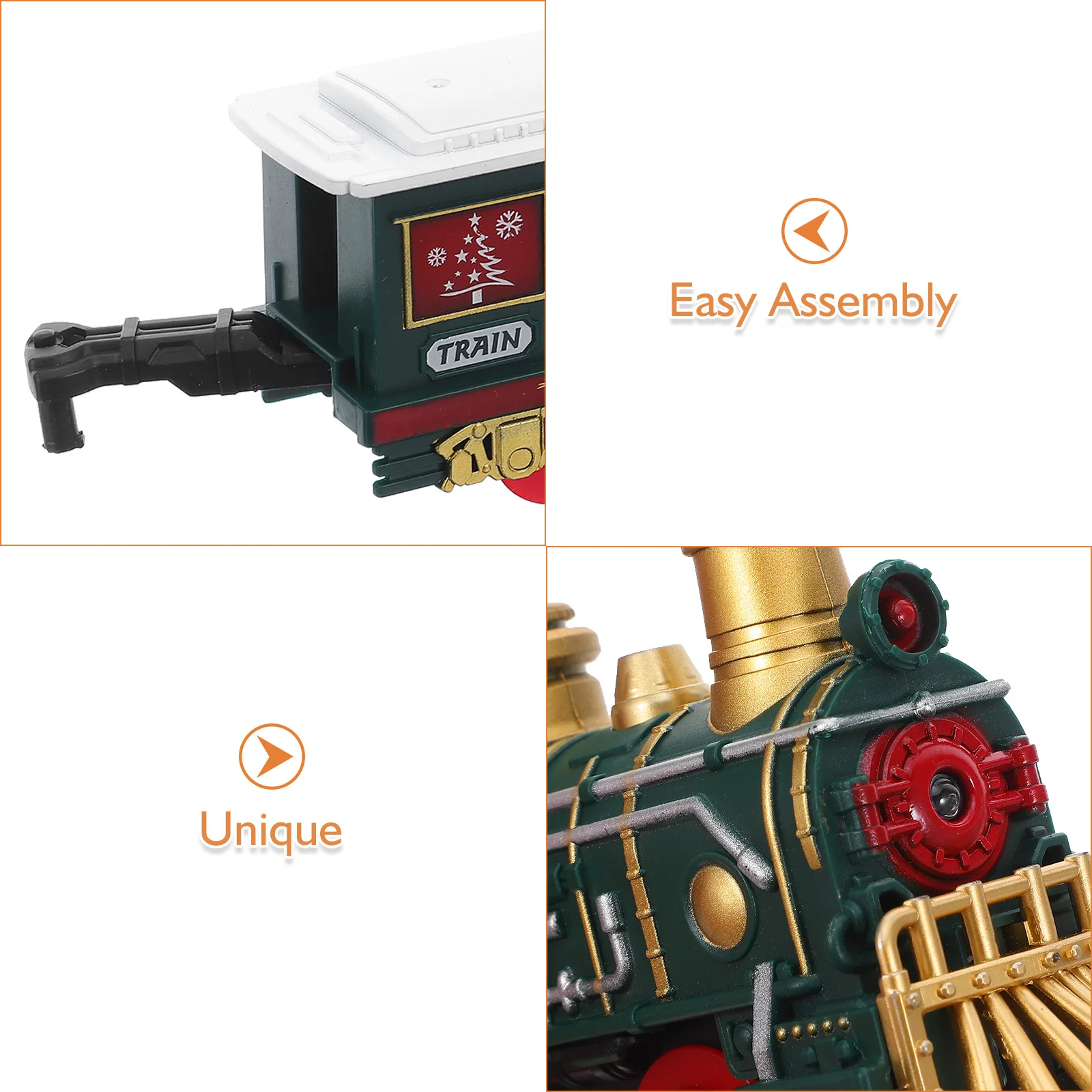 Christmas Train Playset Powered for Kids Gift with Sounds Electric Toy Track