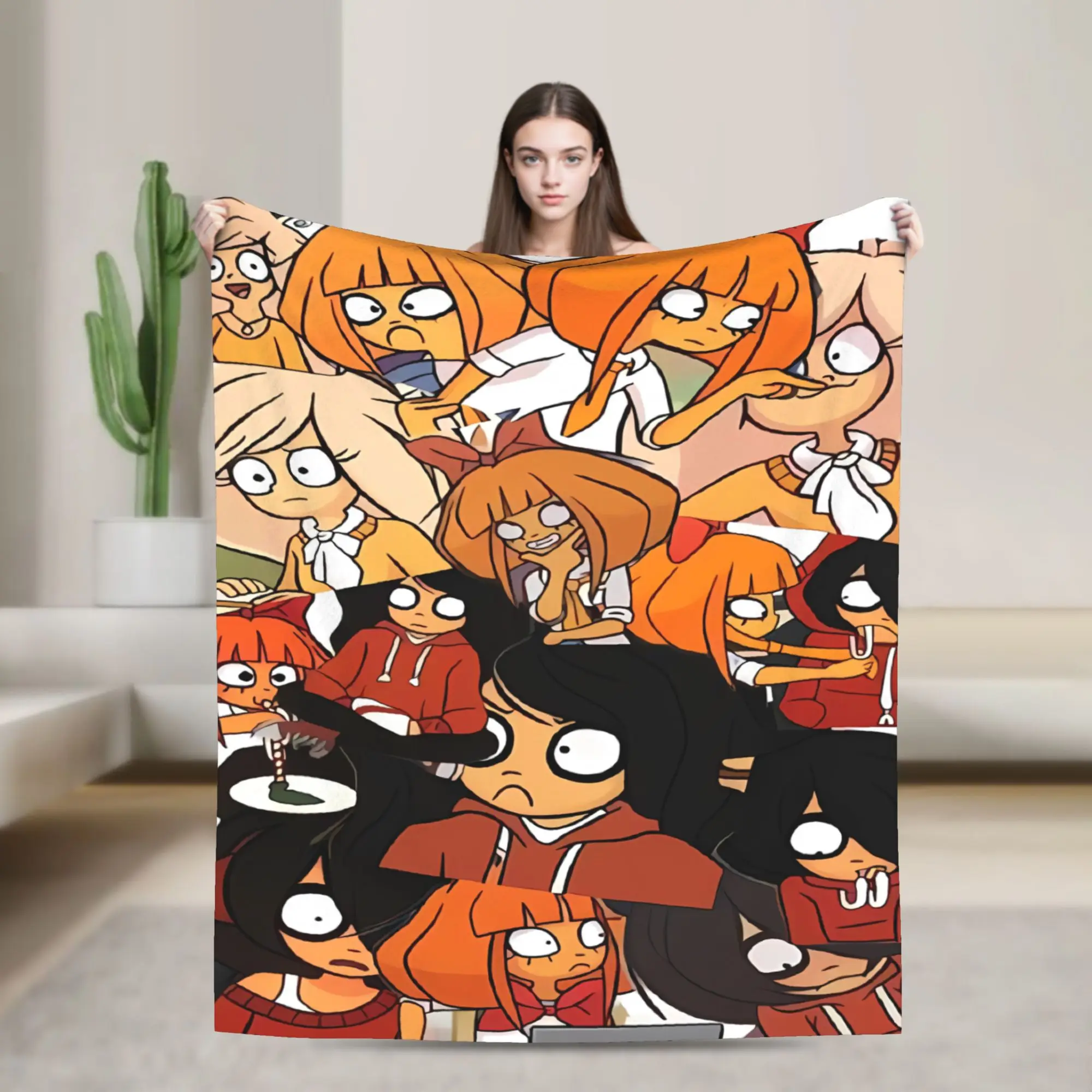 O-Ongezellig Mymy Yana Blanket  Travel Office Flannel Throw Blanket For Bedroom Soft Warm Design Quality Bedspread Gift Idea