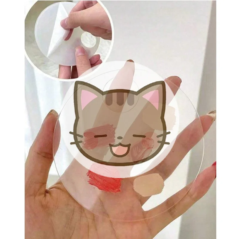 Paleta de Maquiagem Transparente em Acrílico (2 Peças) para Mistura Manual de Base Líquida e Creme – Ferramenta de Beleza Cosmética
