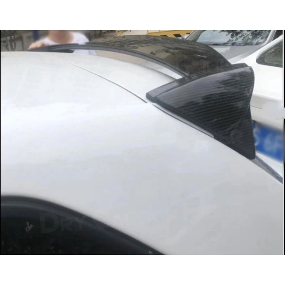 For Volkswagen Polo Spoiler 2014-2018 Carbon Fiber Car Rear Roof Spoiler Wings ABS Black Car Trunk External Trim Decoration