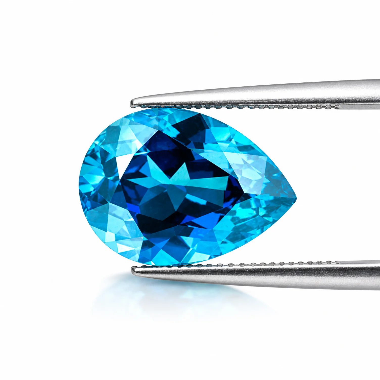 7mm Pear Teardrop Cut Sea Blue Loose Faceted Gemstone Vivid Ocean Blue Gem Stone For DIY Jewelry Making Ring Pendant Setting Handcraft Accessories Gift