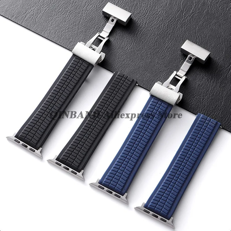Soft Silicone Watchband for Iwatch Ultra 2 1 49mm Series 10 9 8 7 Se 6 5 Se Rubber Strap for Apple Watch 46/45/44/42mm Bracelets
