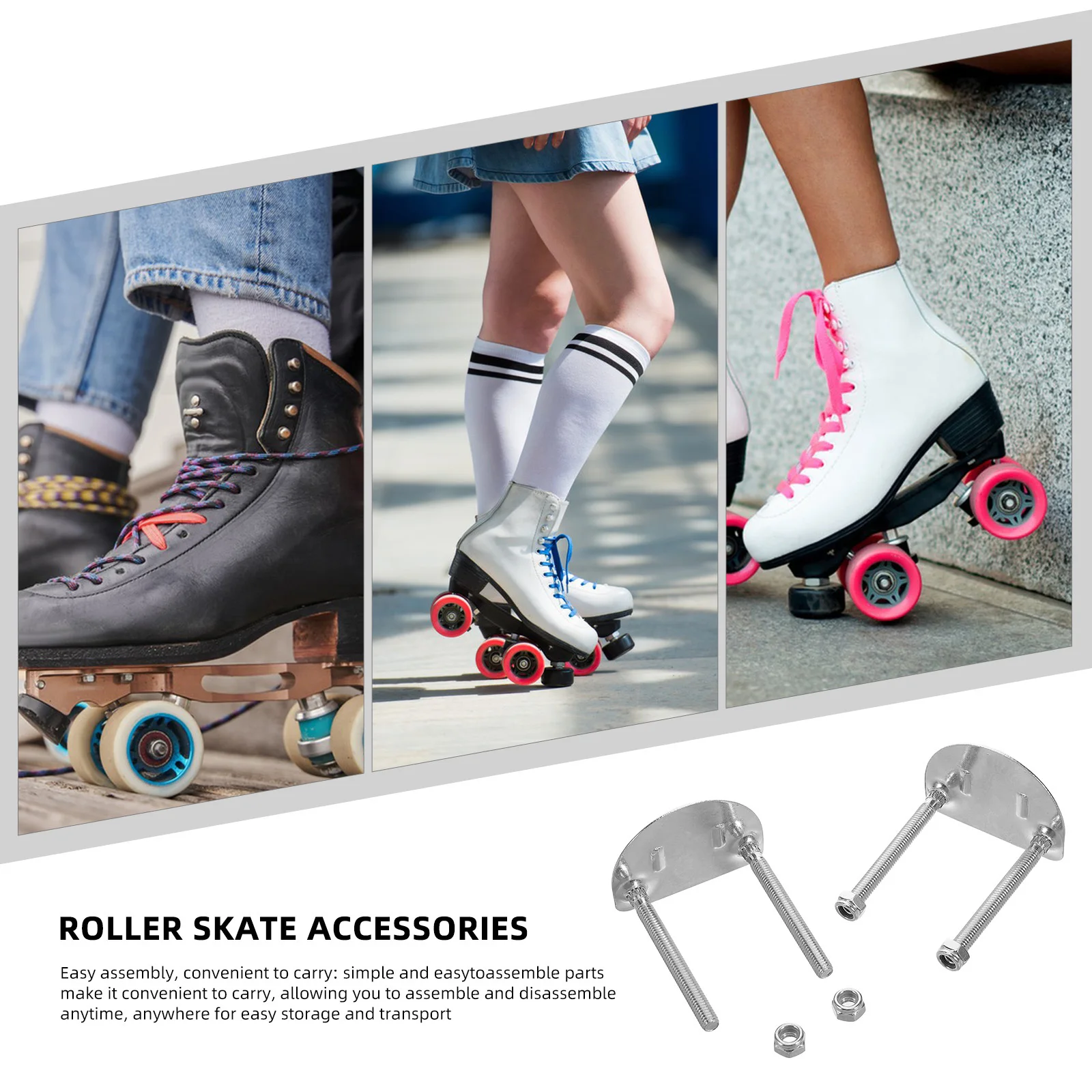 4 قطعة زلاجات دوارة صف مزدوج قاعدة تزلج الأجهزة أربع عجلات قوس امتصاص الصدمات لوحة إصلاح للتركيب #1