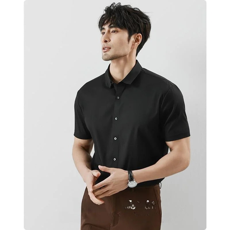 

Мужская повседневная обувь из ледяного шелка ort Sve irt, лето 2024, новинка Sl против морщин, Busin Slim, для поездок на работу, irt Faion Urban Pure...