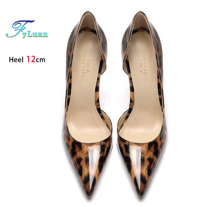 Brand Sexy Women Shoes Leopard Side Empty Lady High Heels 6-12cm Multi Color Customized Stiletto New Luxury Pointed Toe Pumps